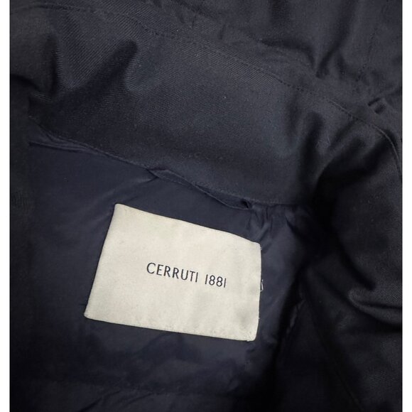 CERUTTI 1881 Luxury Designer Blue Winter Puffer Parka Jacket Coat Womens Large - Picture 5 of 7